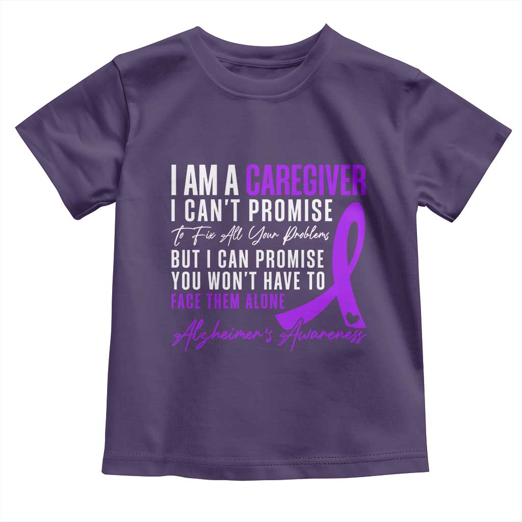 Alzheimer's Caregiver Support Toddler T Shirt Purple Ribbon Hope Graphic TS12 Purple Print Your Wear
