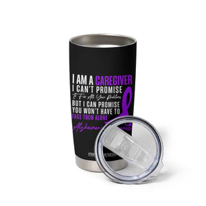 Alzheimer's Caregiver Support Tumbler Cup Purple Ribbon Hope Graphic