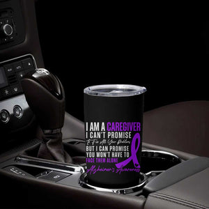 Alzheimer's Caregiver Support Tumbler Cup Purple Ribbon Hope Graphic