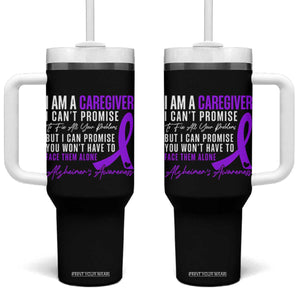 Alzheimer's Caregiver Support Tumbler With Handle Purple Ribbon Hope Graphic