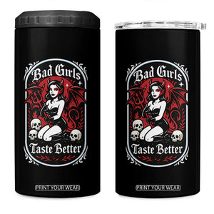 Bad Girls Taste Better 4 in 1 Can Cooler Tumbler Adult Humor Devil Girl Gift TS12 One Size: 16 oz Black Print Your Wear