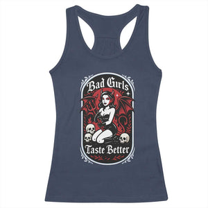 Bad Girls Taste Better Racerback Tank Top Adult Humor Devil Girl Gift TS12 Navy Print Your Wear