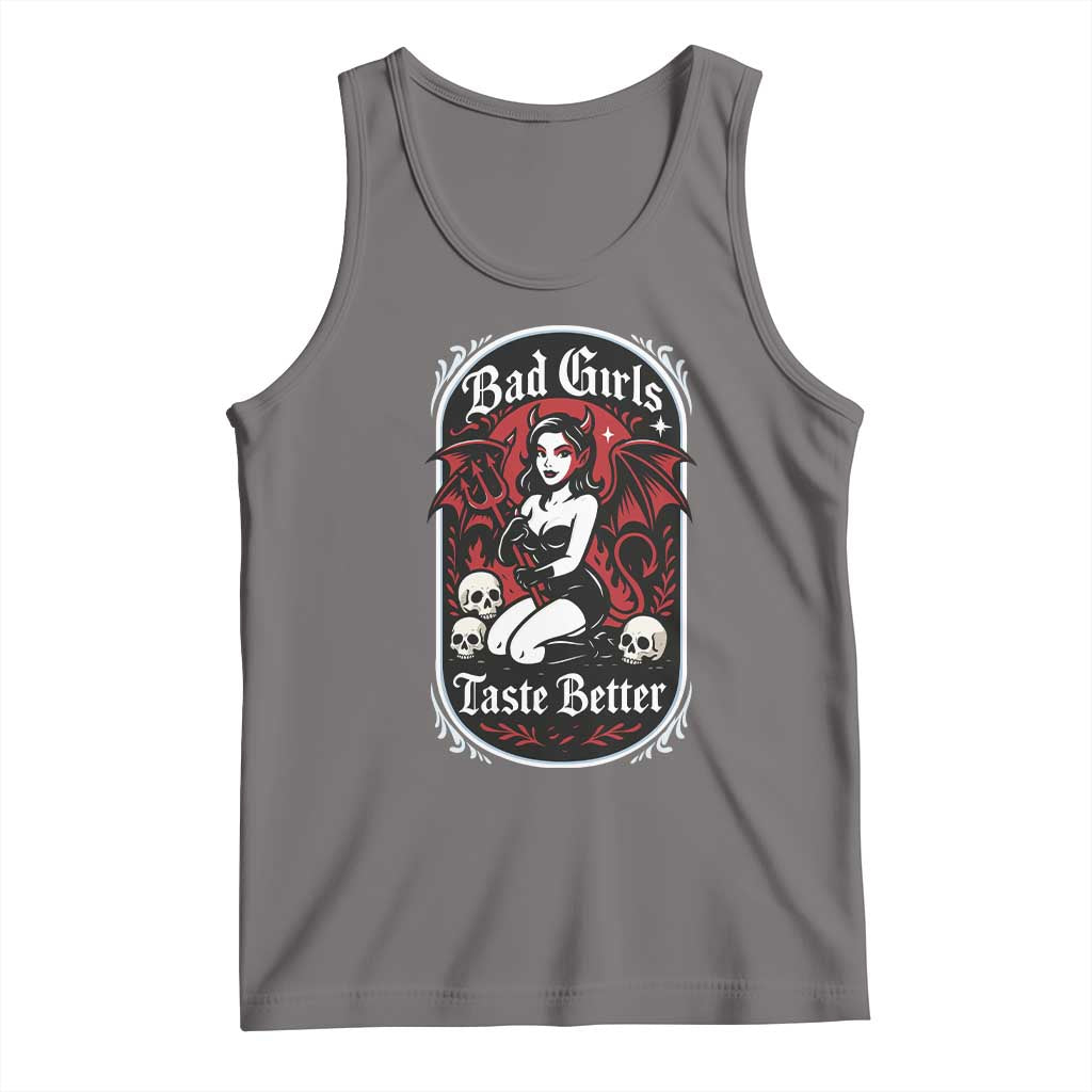 Bad Girls Taste Better Tank Top Adult Humor Devil Girl Gift TS12 Deep Heather Print Your Wear