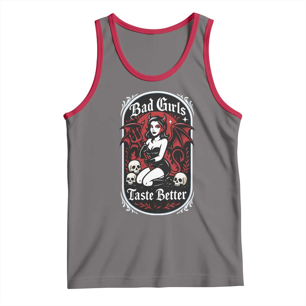 Bad Girls Taste Better Tank Top Adult Humor Devil Girl Gift TS12 Deep Heather Red Print Your Wear