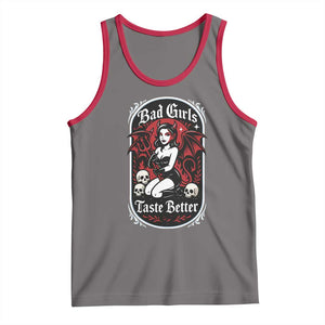 Bad Girls Taste Better Tank Top Adult Humor Devil Girl Gift TS12 Deep Heather Red Print Your Wear