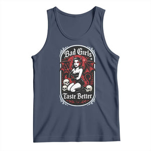 Bad Girls Taste Better Tank Top Adult Humor Devil Girl Gift TS12 Navy Print Your Wear