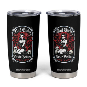 Bad Girls Taste Better Tumbler Cup Adult Humor Devil Girl Gift TS12 Black Print Your Wear