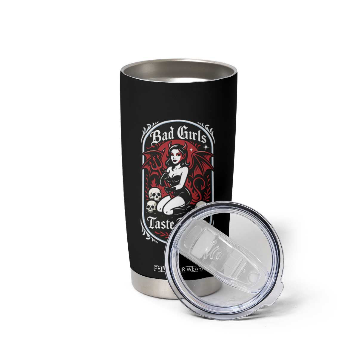 Bad Girls Taste Better Tumbler Cup Adult Humor Devil Girl Gift TS12 Print Your Wear