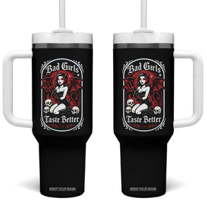 Bad Girls Taste Better Tumbler With Handle Adult Humor Devil Girl Gift TS12 One Size: 40 oz Black Print Your Wear