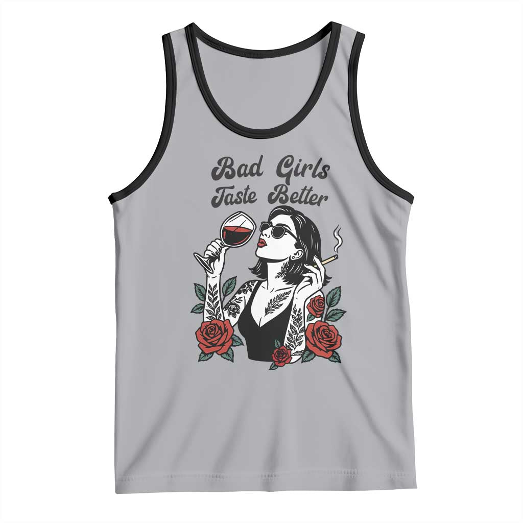 Bad Girls Taste Better Tank Top Tattoo Girl Adult Humor Gift TS12 Athletic Heather Black Print Your Wear