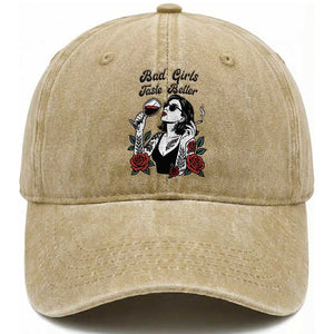 Bad Girls Taste Better Washed Cotton Baseball Cap Tattoo Girl Adult Humor Gift TS12 Print Your Wear