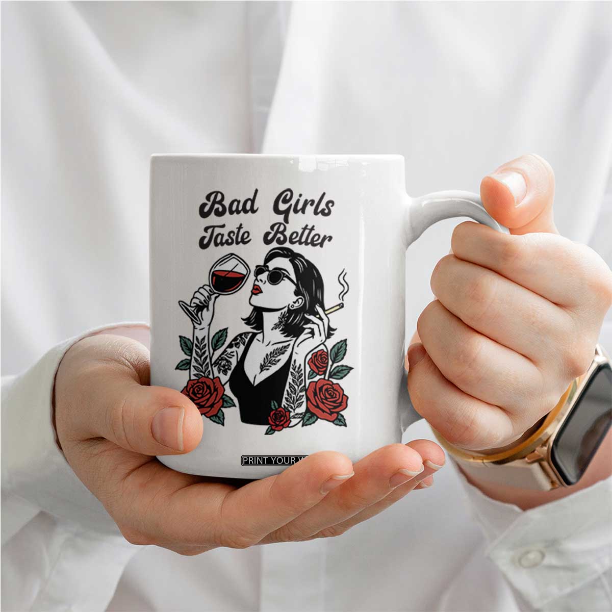 Bad Girls Taste Better Coffee Mug Tattoo Girl Adult Humor Gift TS12 Print Your Wear