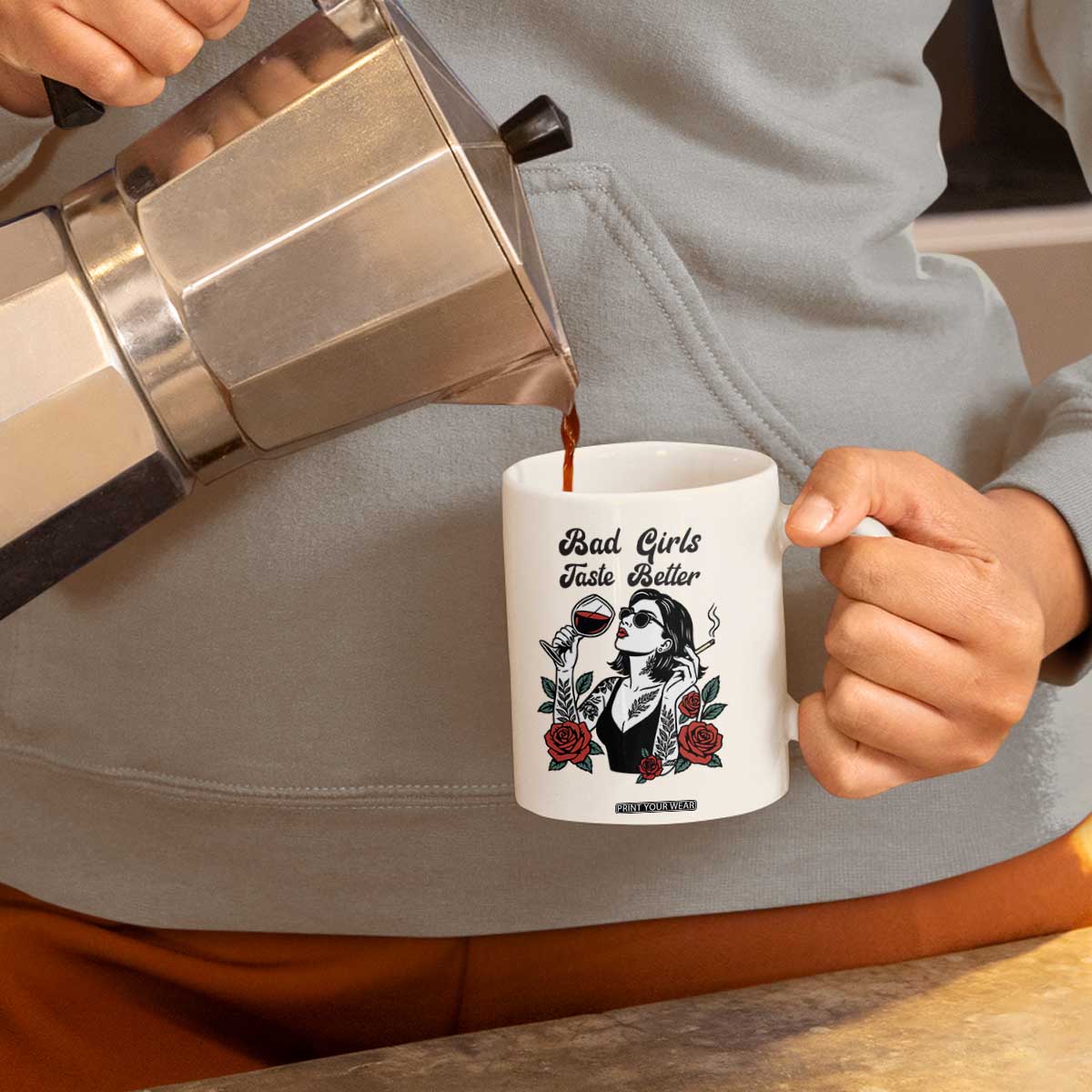 Bad Girls Taste Better Coffee Mug Tattoo Girl Adult Humor Gift TS12 Print Your Wear