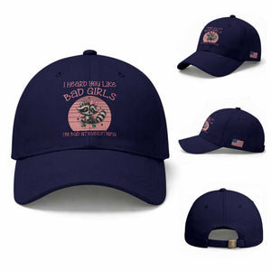 I Heard You Like Bad Girls Baseball Cap Funny Sarcastic Raccoon Lover TS12 Baseball Cap Universal Fit Dark Blue Print Your Wear