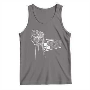Believe In Yourself Tank Top Strong Fist Motivational Quote TS12 Deep Heather Print Your Wear
