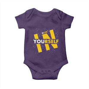 Inspirational Quote Baby Onesie Believe In Yourself Motivation TS12 Purple Print Your Wear