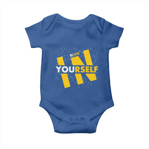 Inspirational Quote Baby Onesie Believe In Yourself Motivation TS12 Royal Blue Print Your Wear