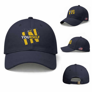 Inspirational Quote Baseball Cap Believe In Yourself Motivation TS12 Baseball Cap Universal Fit Navy Print Your Wear