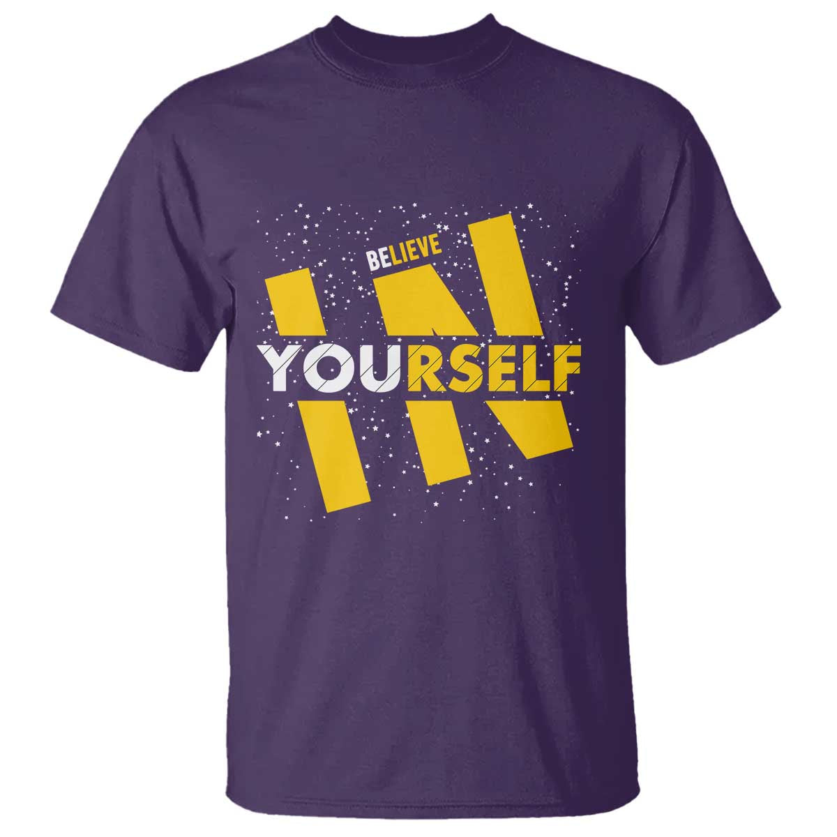 Inspirational Quote T Shirt Believe In Yourself Motivation TS12 Purple Print Your Wear