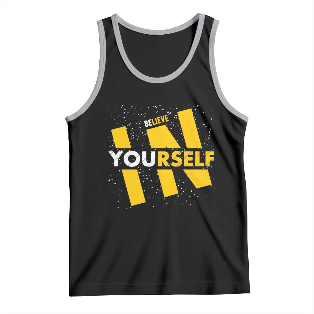Inspirational Quote Tank Top Believe In Yourself Motivation TS12 Black Athletic Heather Print Your Wear