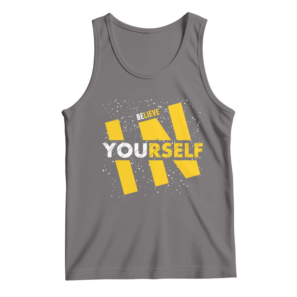 Inspirational Quote Tank Top Believe In Yourself Motivation TS12 Deep Heather Print Your Wear