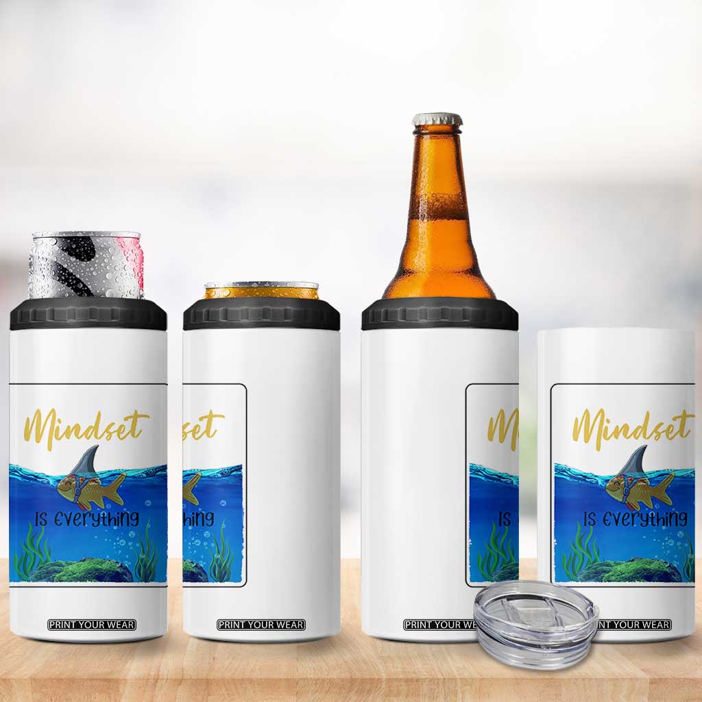 Mindset Is Everything 4 in 1 Can Cooler Tumbler Positive Thinking Motivation TS12 Print Your Wear
