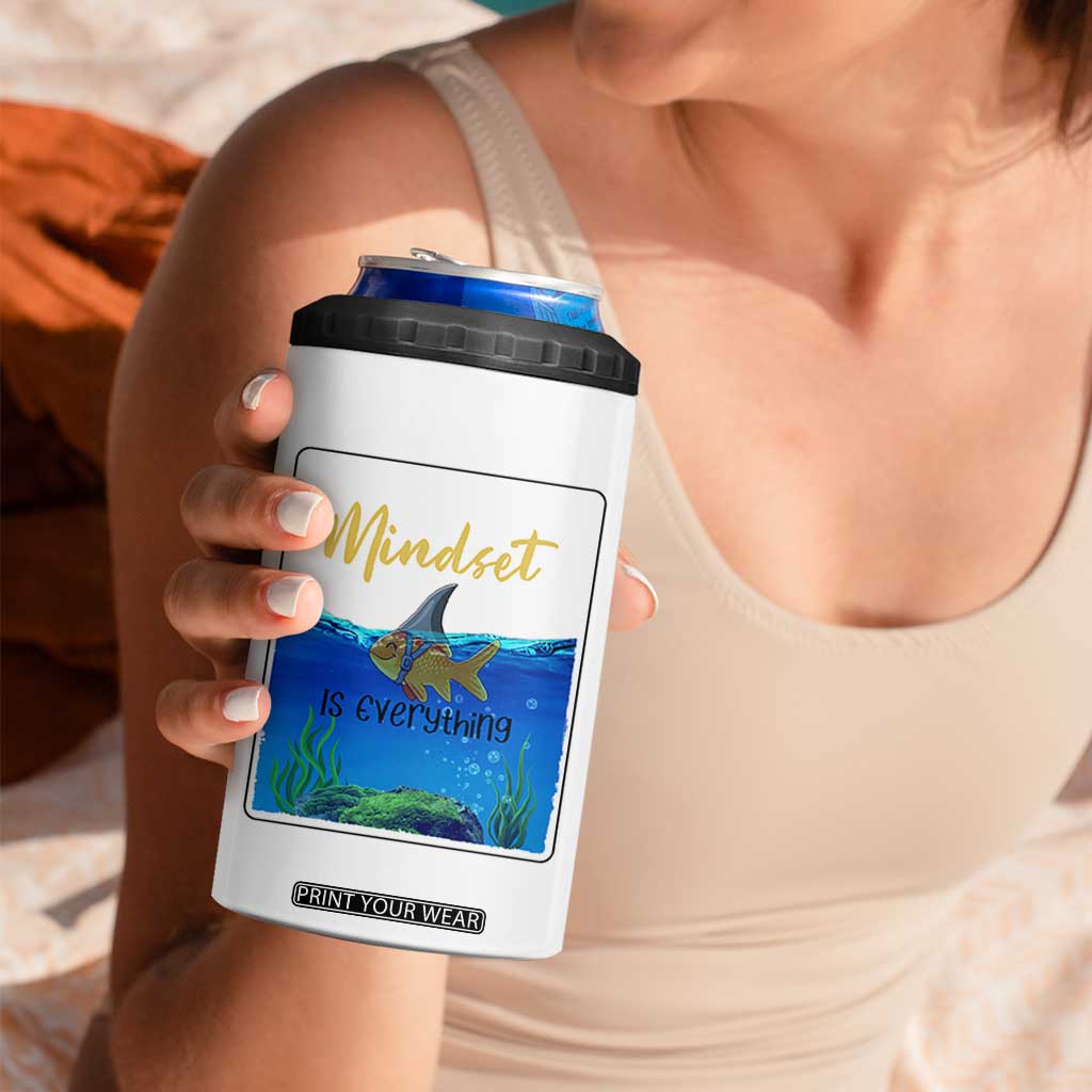 Mindset Is Everything 4 in 1 Can Cooler Tumbler Positive Thinking Motivation TS12 Print Your Wear