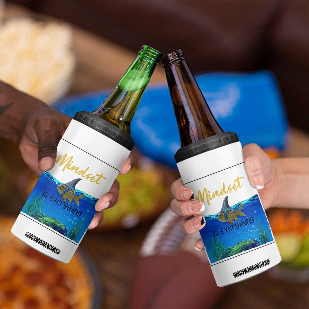 Mindset Is Everything 4 in 1 Can Cooler Tumbler Positive Thinking Motivation TS12 Print Your Wear