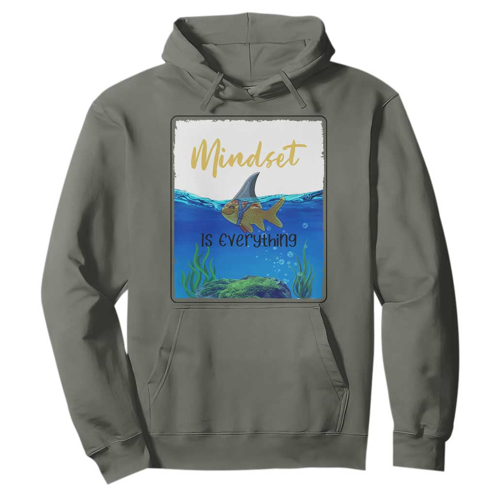 Mindset Is Everything Hoodie Positive Thinking Motivation TS12 Military Green Print Your Wear