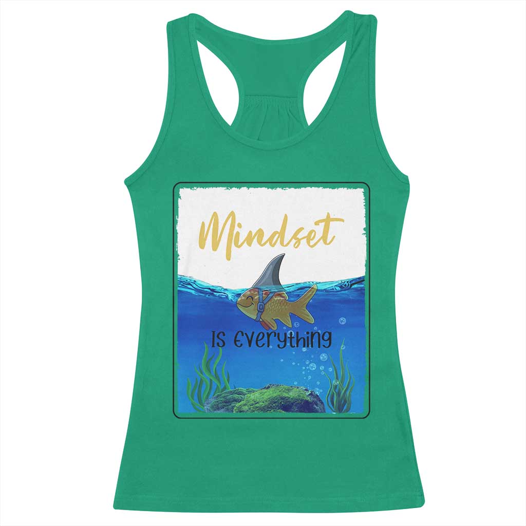Mindset Is Everything Racerback Tank Top Positive Thinking Motivation TS12 Irish Green Print Your Wear