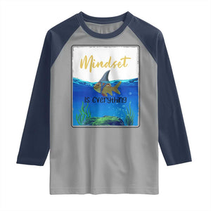Mindset Is Everything Raglan Shirt Positive Thinking Motivation TS12 Sport Gray Navy Print Your Wear