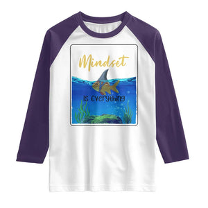 Mindset Is Everything Raglan Shirt Positive Thinking Motivation TS12 White Purple Print Your Wear