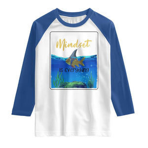 Mindset Is Everything Raglan Shirt Positive Thinking Motivation TS12 White Royal Print Your Wear