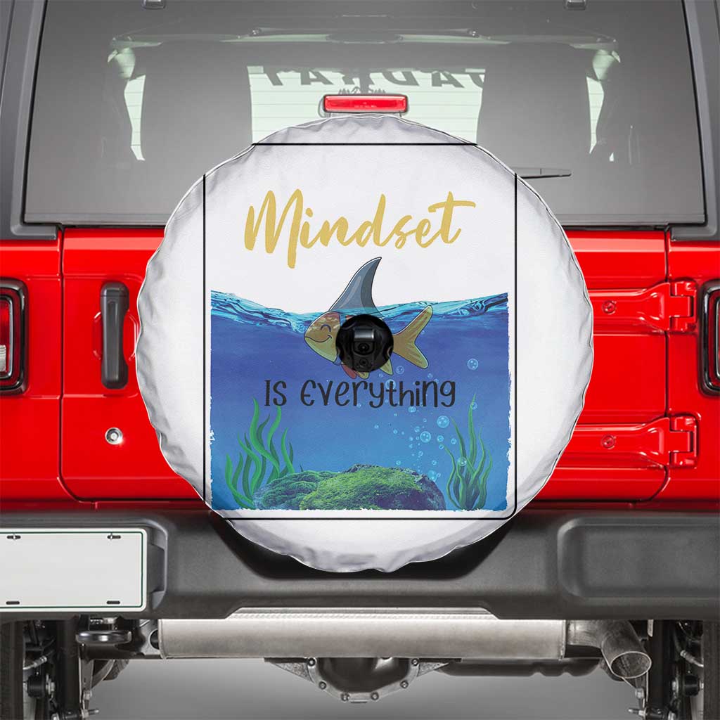Mindset Is Everything Spare Tire Cover Positive Thinking Motivation TS12 White Print Your Wear