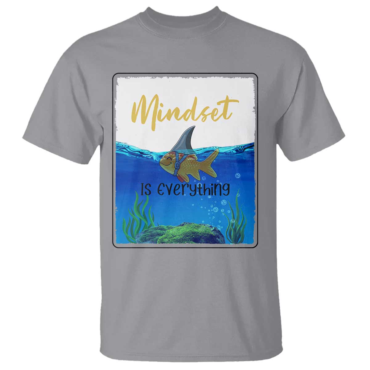 Mindset Is Everything T Shirt Positive Thinking Motivation TS12 Sport Gray Print Your Wear