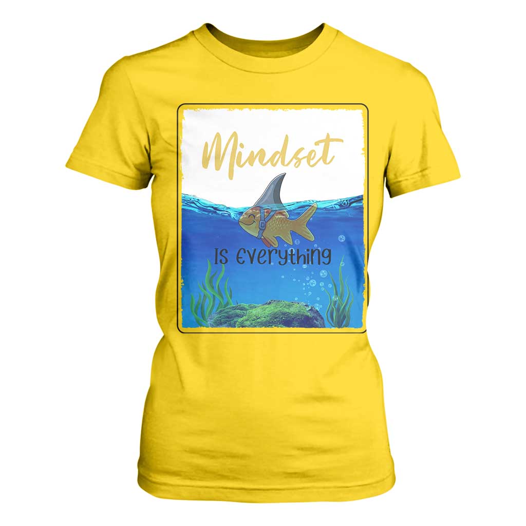 Mindset Is Everything T Shirt For Women Positive Thinking Motivation TS12 Daisy Print Your Wear