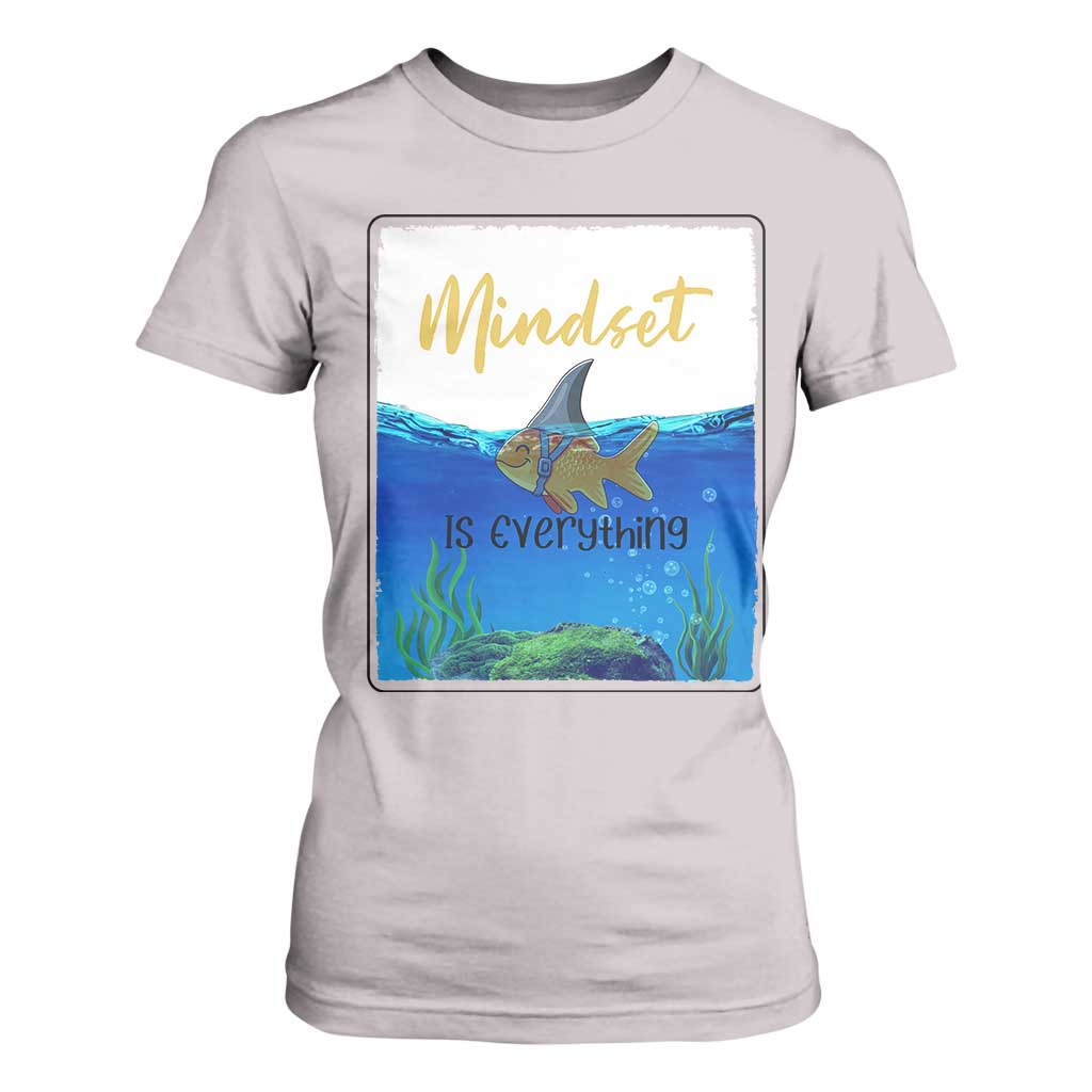 Mindset Is Everything T Shirt For Women Positive Thinking Motivation TS12 Ice Gray Print Your Wear