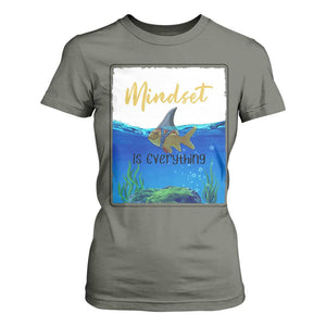Mindset Is Everything T Shirt For Women Positive Thinking Motivation TS12 Military Green Print Your Wear