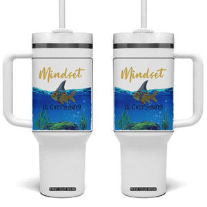 Mindset Is Everything Tumbler With Handle Positive Thinking Motivation TS12 One Size: 40 oz White Print Your Wear
