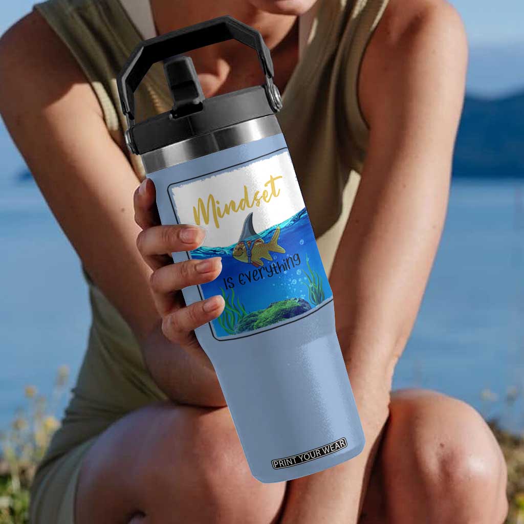 Mindset Is Everything Flip Straw Tumbler Positive Thinking Motivation TS12 One Size: 30 oz Light Blue Print Your Wear