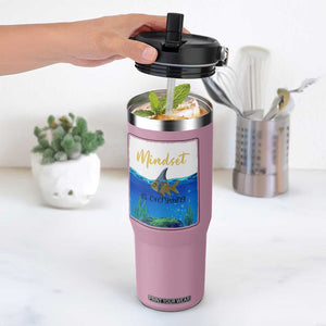 Mindset Is Everything Flip Straw Tumbler Positive Thinking Motivation TS12 One Size: 30 oz Light Pink Print Your Wear