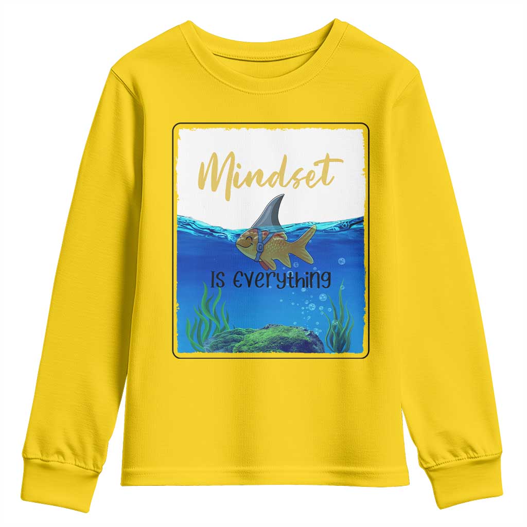 Mindset Is Everything Youth Sweatshirt Positive Thinking Motivation TS12 Daisy Print Your Wear