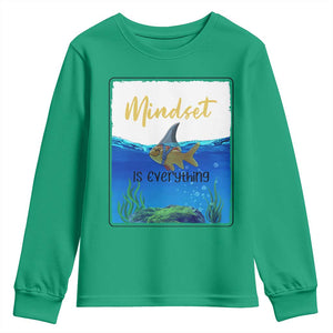 Mindset Is Everything Youth Sweatshirt Positive Thinking Motivation TS12 Irish Green Print Your Wear