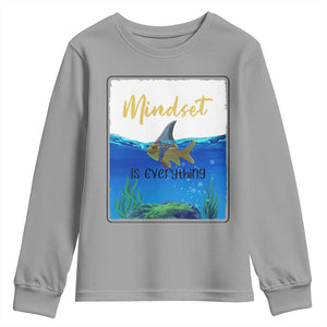 Mindset Is Everything Youth Sweatshirt Positive Thinking Motivation TS12 Sport Gray Print Your Wear