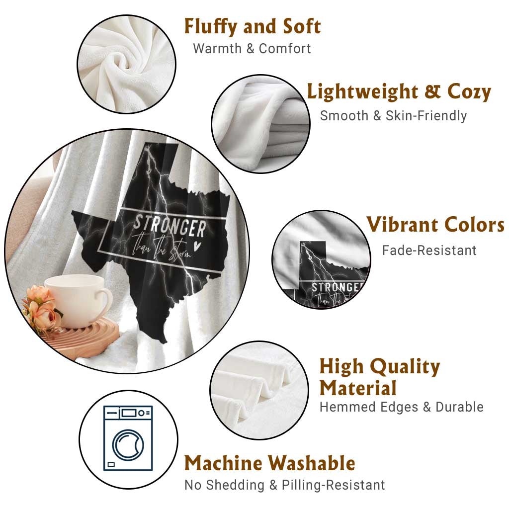 Strong Texas Throw Blanket Stronger Than The Storm Quote TS12 Print Your Wear