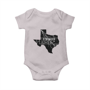 Strong Texas Baby Onesie Stronger Than The Storm Quote TS12 Ice Gray Print Your Wear