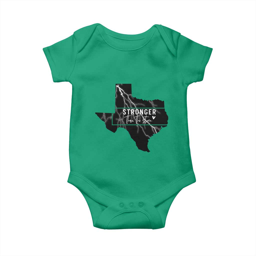 Strong Texas Baby Onesie Stronger Than The Storm Quote TS12 Irish Green Print Your Wear