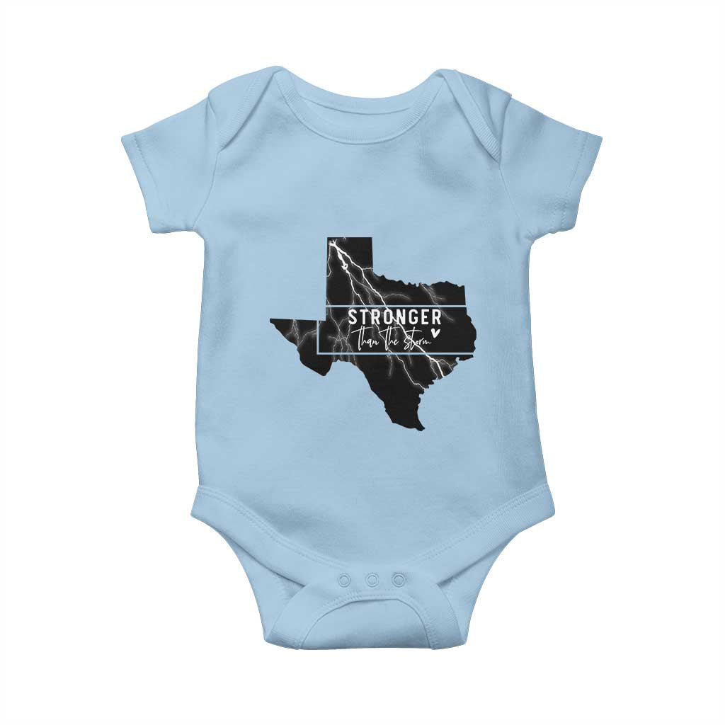 Strong Texas Baby Onesie Stronger Than The Storm Quote TS12 Light Blue Print Your Wear