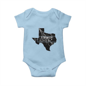 Strong Texas Baby Onesie Stronger Than The Storm Quote TS12 Light Blue Print Your Wear