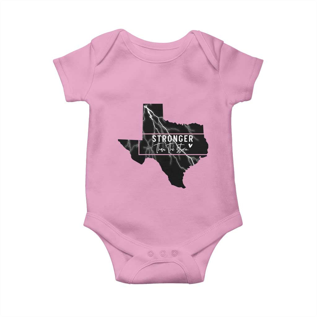 Strong Texas Baby Onesie Stronger Than The Storm Quote TS12 Light Pink Print Your Wear